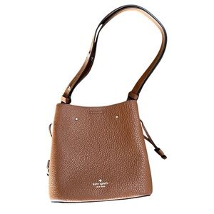 Kate Spade Leather Marti Bucket Bag in Warm Gingerbread